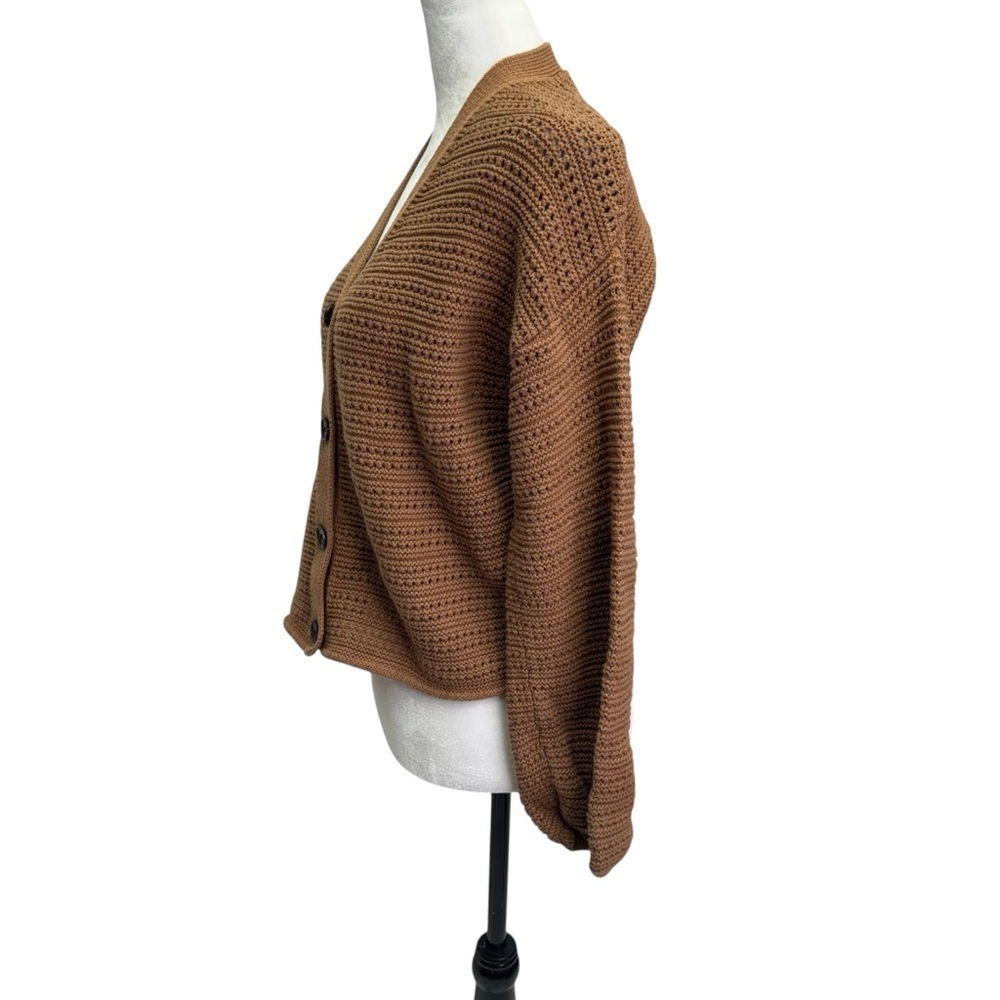 GAP 100% Cotton Cozy Brown Knit Sweater Size M - Picture 5 of 10